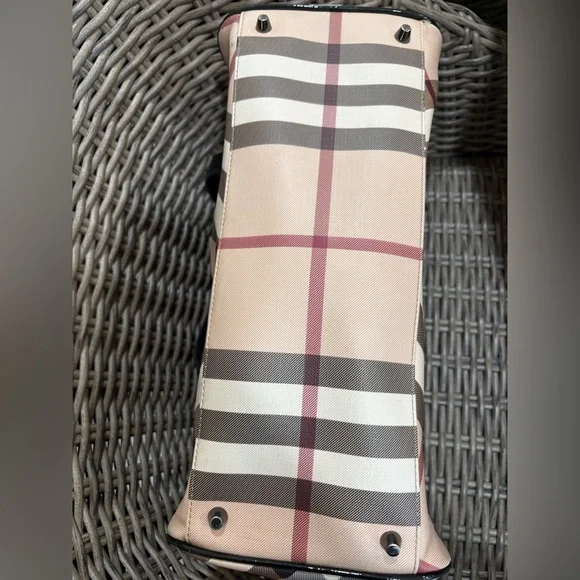 Burberry Checkered Shoulder Bag - Black, Tan, and Red - Picture 6 of 8